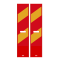 Traffic panel flat | film RA2/B | on both sides indicating left | red / yellow
